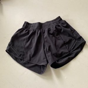Black Lululemon 4” Hotty Hot Shorts